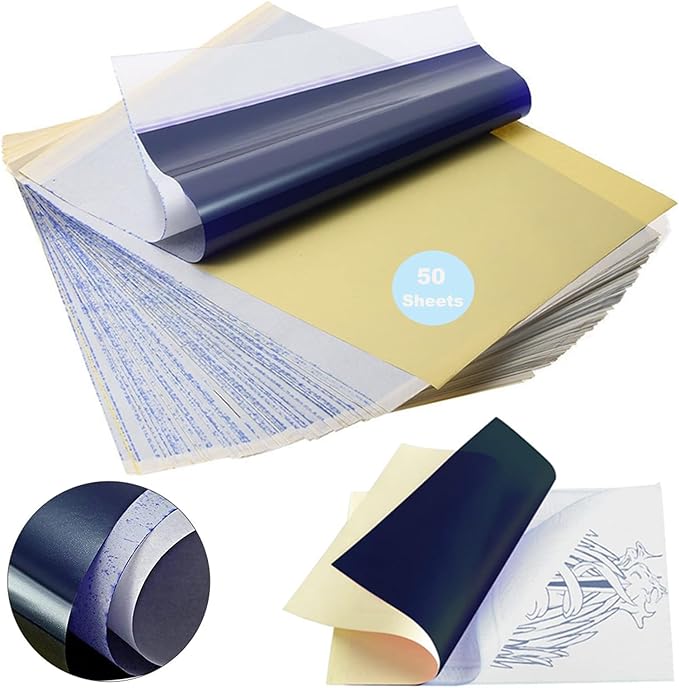 Tattoo Transfer Paper - Yuelong 100 Sheets Tattoo Stencil Paper Thermal Stencil Paper 4 Layers A4 Size DIY Tattoo Tracing Paper for Tattoo Transfer Kit Tattoo Supplies