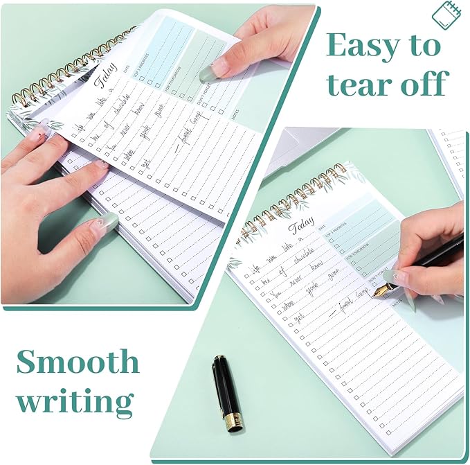Thboxes 2 Packs To Do List Notepad, 104 Pages To Do List Notebook A5 Undated Daily Planner Notepad with Task Checklist Home Office School Supplies