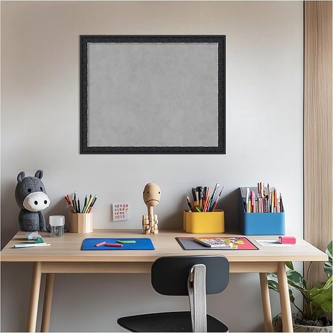 Amanti Art Black Framed Magnetic Board 18x22 Small Vision Board for use with Magnets, 100% Metal Sheet to Display Items as Office Decor or for Home Organization in mudroom, Kitchen or Kids Room