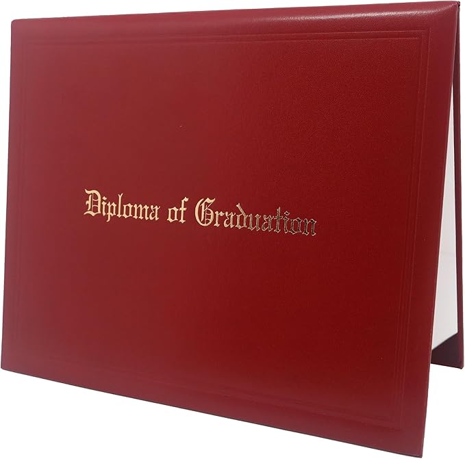 GraduationMall 11"x14" Imprinted Padded Diploma Cover Certificate Holder Maroon