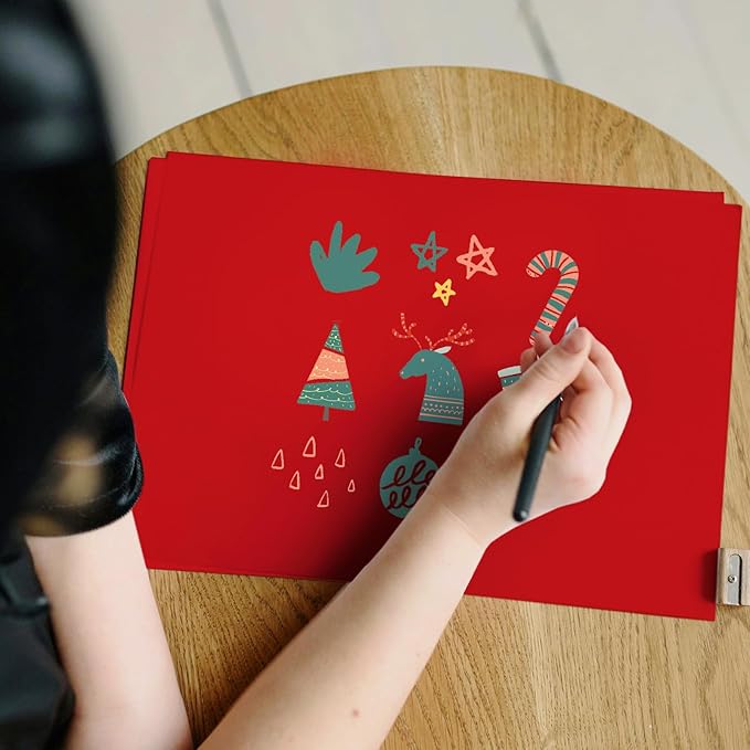 50 Sheets Red Cardstock 8.5 x 11 Printer Paper, Goefun 80lb Red Card Stock Paper for Christmas, Valentines Day, Invitations and Craft