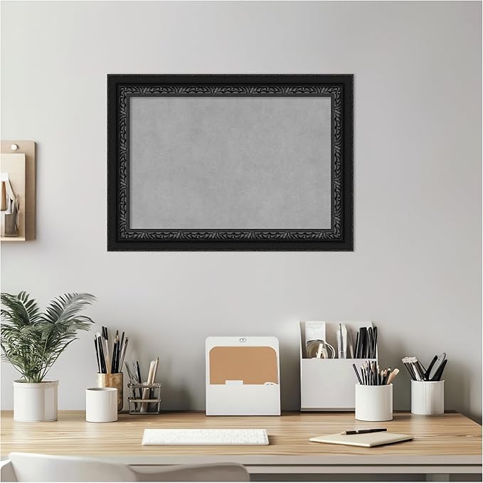 Amanti Art Black Framed Magnetic Board 16x22 Small Vision Board for use with Magnets, 100% Metal Sheet to Display Items as Office Decor or for Home Organization in mudroom, Kitchen or Kids Room