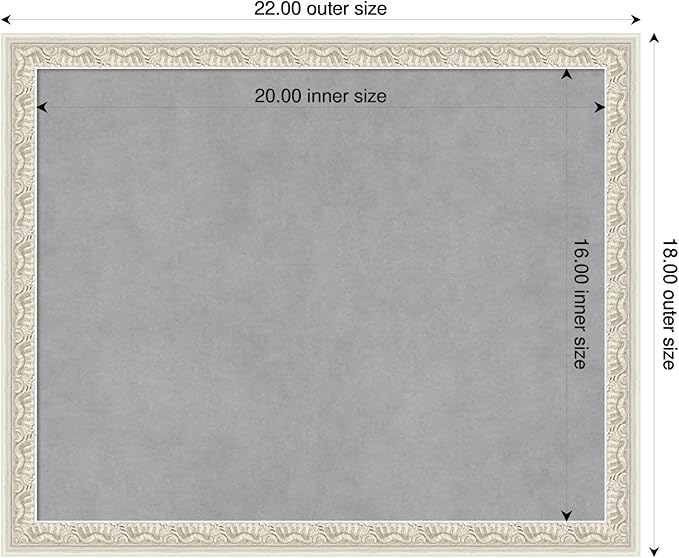 Amanti Art Silver Framed Magnetic Board 18x22 Small Vision Board for use with Magnets, 100% Metal Sheet to Display Items as Office Decor or for Home Organization in mudroom, Kitchen or Kids Room