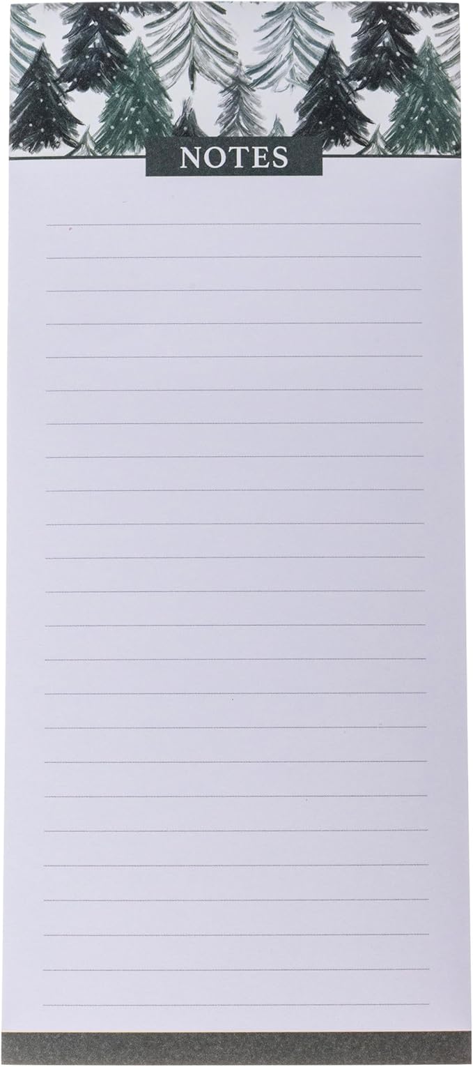 Graphique Forest Holiday Magnetic Notepad, 100 Tear-Away Sheets for Grocery, Shopping & To-Do Lists, Christmas Writing Pad for Fridge, Kitchen, Office, Fun Gift