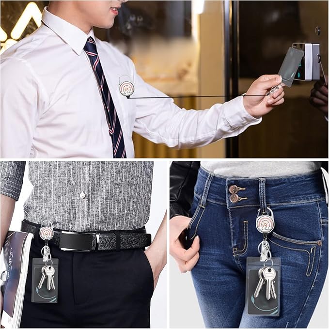 Be Kind Lanyards for Id Badges, Cute Rainbow Badge Reel Heavy Duty with Carabiner Clip, Fashionable ID Badge Holder with Breakaway Lanyard, Teacher Nurse Office Christmas Gifts