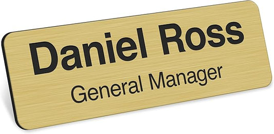Custom Engraved Name Tags, Magnetic Tags, Personalized Name Tags, 1" x 3", Durable Engravable Impact Acrylic Material, Made in the USA by My Sign Center (Classic Rectangle)