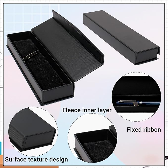 Olutacot 21 Pcs Pen Gift Boxes Empty Black Ballpoint Pen Gift Box with Cushion Pen Jewelry Display Box Empty Present Collection Cases for Birthday Souvenir Business Gifting Office Supplies