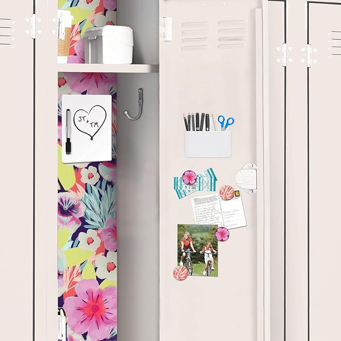 LGCLGY White Magnetic Pencil Cup, White Locker Organizer, Pencil Storage Cup with Strong Magnet, Marker/Pen Basket for Whiteboard, Refrigerator, Locker Accessories, School and Office Supplies