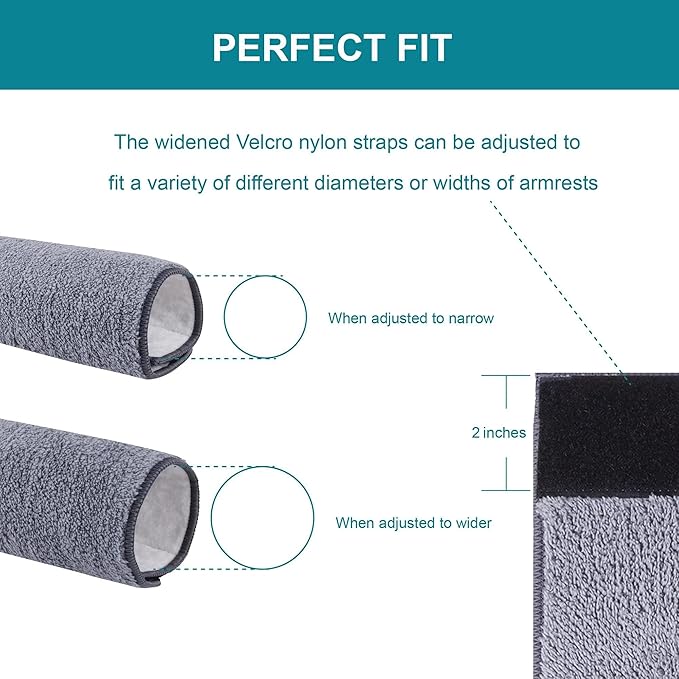 2 Pcs Wheelchair Armrest Pads Covers - Widened Self Adhesive Strips Comfortable and Protective for Wheelchairs, Office Chairs, and Armrest Chairs Comfort Padding Pressure (2 Pcs Size：M)