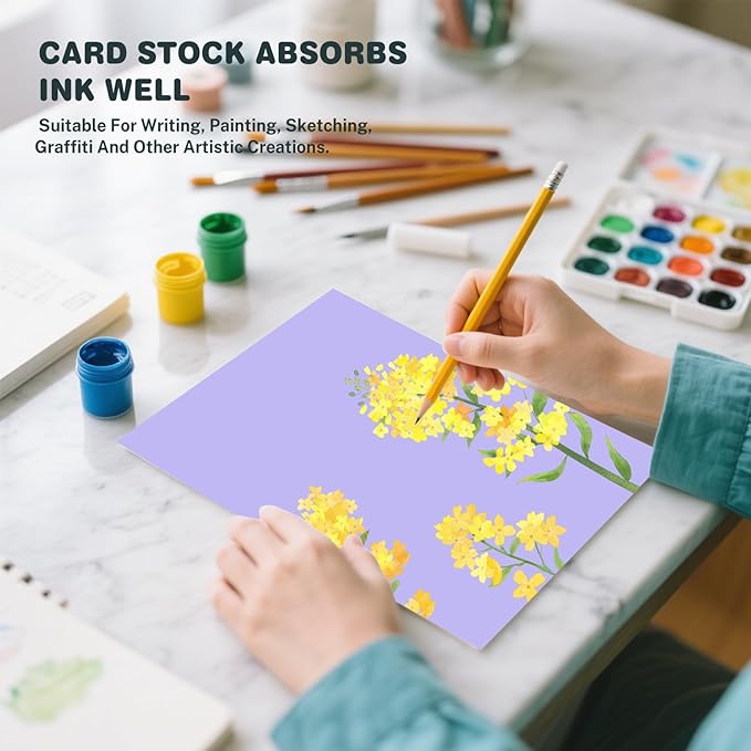 Cardstock 8.5 X 11, 40 Sheets, Light Purple Card Stock, 75lb/ 200gsm Copy Paper, Cardstock Printer Paper For Art, Drawing, Invitations, DIY Cards, Craft, Construction, School & Office Supplies