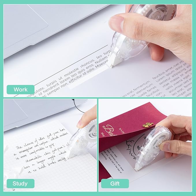 M&G White Correction Tape, Easy to use applicator for Instant Corrections, 39.37 Ft/Pack,for Office (6 Pack, 12M/472"x 0.2")
