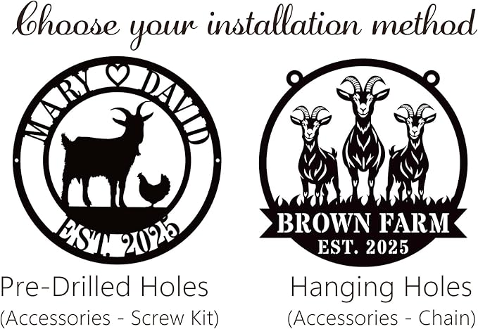 Personalized Chicken And Goat Farm Signs, Goat Farm Sign, Custom Hen House plaque,Personalized Chicken Metal decoration, Custom Metal Sign