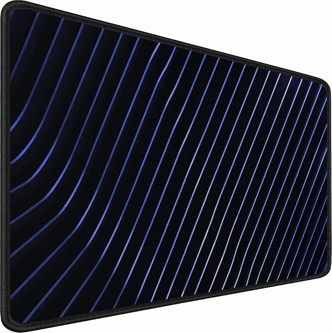 Gaming Mouse Pad, 31.5x15.7 inch Large Extended Computer Keyboard Mouse Mat, Water Resist Non-Slip Mousepad Rubber Base Long XXL Desk Mouse Pad for Work & Gaming, Office & Home, Blue line