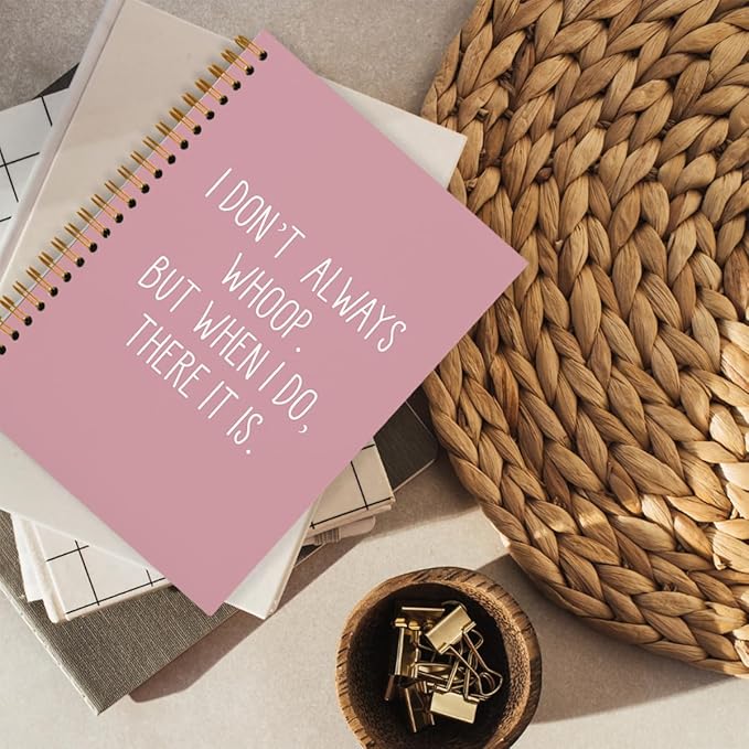 hold fizz Funny Office Notebooks for Work, Sarcastic Gifts, I Don't Always Whoop Sign, Office Desk Accessories, Funny Journal, Office Supplies for Desk, Pink Spiral Notebook 5.5 x 8.3