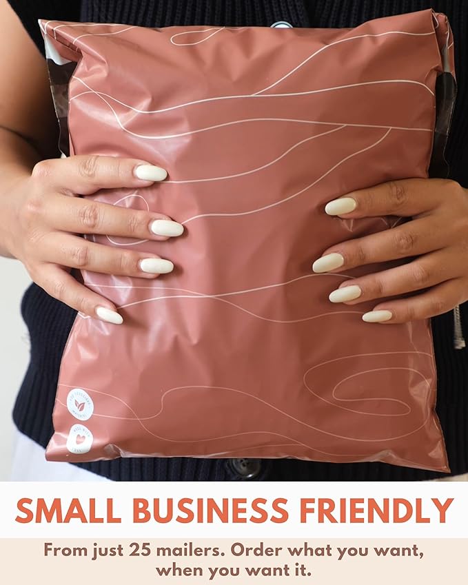 Poly Mailers 6 x 9 Inch - 100 pack Biodegradable Shipping Bags for Stationery and Small Accessories - Impack Self-Seal Waterproof Thick Mailing Envelope for Small Items - Tidal Terracotta