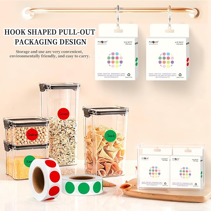 PARLAIM 2 Rolls 2000PCS 3/4" Round Circle Color-Code Dot Stickers,2 Color Style Colorful Coding Label Sticker for Home Office Classroom(Green+Blue)
