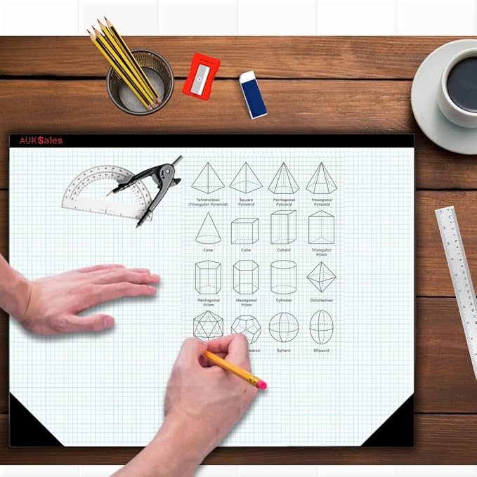 Graph Paper Pad 22"x17", 50 Sheets, 1/4 Inch Grid, 80 GSM, Engineering Drafting Paper for Designers, Blueprint Sketching, Grid-Based Graphing for Architecture, School, Office