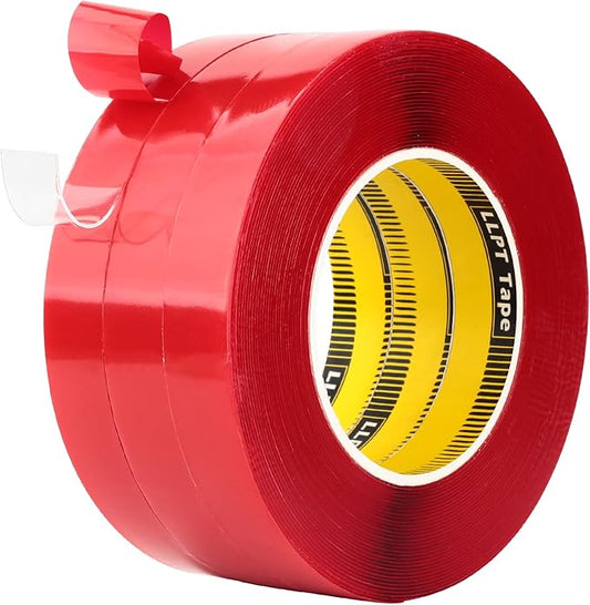 LLPT Double Sided Tape Acrylic Waterproof Permanent Heavy Duty Mounting Tape 0.8 Inch x 108 Ft Total for Home Deco and DIY (AC0800)