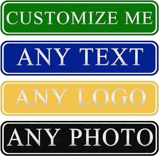 Custom Sign, Personalized Street Sign Metal with Your Text, Name, Logo, Photo for Office, Business, Workplace, Home, Cafe, Bar, Indoor, Outdoor