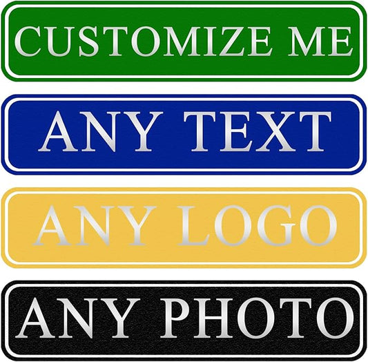Custom Sign, Personalized Street Sign Metal with Your Text, Name, Logo, Photo for Office, Business, Workplace, Home, Cafe, Bar, Indoor, Outdoor