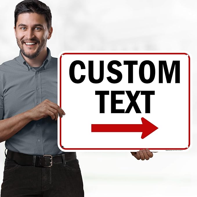 Custom Arrow,Custom Directional Sign, Right Arrow, 18x24 Inches, 55 mil thick HDPE (high density polyethylene) Made in USA by My Sign Center