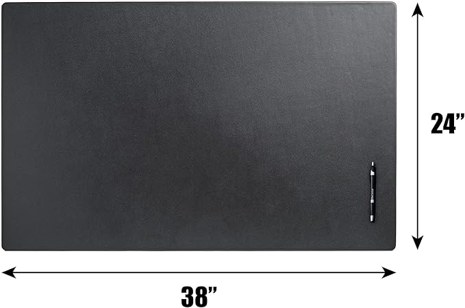 Dacasso Classic Leather Mat Desk pad, 38" x 24", Black