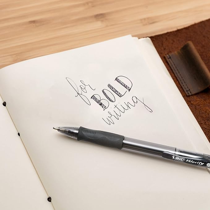 BIC Glide Bold Retractable Ball Point Pen, Bold Point (1.6mm), Black, Great For Everyday Use, (Pack of 12, 432 Count Total)
