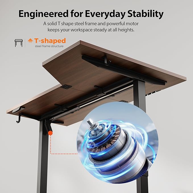Agilestic Electric Standing Desk, L-Shaped 55 Inches Height Adjustable Desk, Sit and Stand up Desk for Work Office Home, Ergonomic Rising Computer Table for Home Office with Splice Board, Dark Walnut