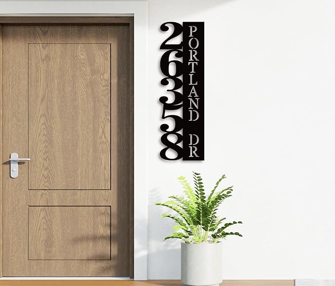 Custom Metal House Number Sign, Personalized House Number Sign, Vertical Address Sign for House, Front Door Decor, Front Porch Sign,house numbers for outside modern