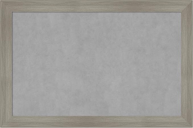 Amanti Art Grey Framed Magnetic Board 24x36 Large Vision Board for use with Magnets, 100% Metal Sheet to Display Items as Office Decor or for Home Organization in mudroom, Kitchen or Kids Room