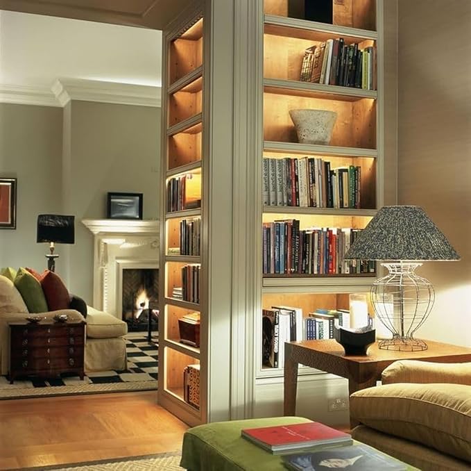 Cefrank Under Cabinet Lighting Bookshelf Light Bar - UL-Listed - Low Profile - Energy Saving - Cool to Touch - Soft Warm White