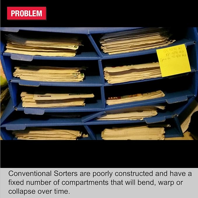 Ultimate Office TierDrop Jumbo 12-Compartment High-Wall Sorter - Sorts Documents, Forms & Mail - Durable Construction Features Expandable, Modular, No-Tool Assembly Design