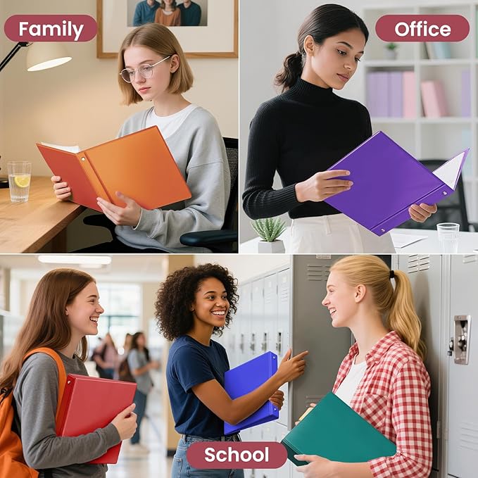 SUNEE 3 Ring Binder 1 Inch 1 Pack, Clear View Binder Three Ring PVC-Free (Fit 8.5x11 Inches) for School or Office Supplies, Orange