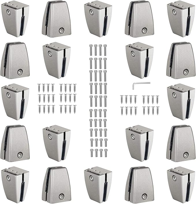 KSWLOR 20 PCS Office Desk Partition Support Bracket,Desk Divider Clamp Brackets Shelf Clip Clamp Holder Screen Clip Holders,Desk Privacy Screen Clips Clamps Sneeze Guard Bracket Support 0-1/2" Panel