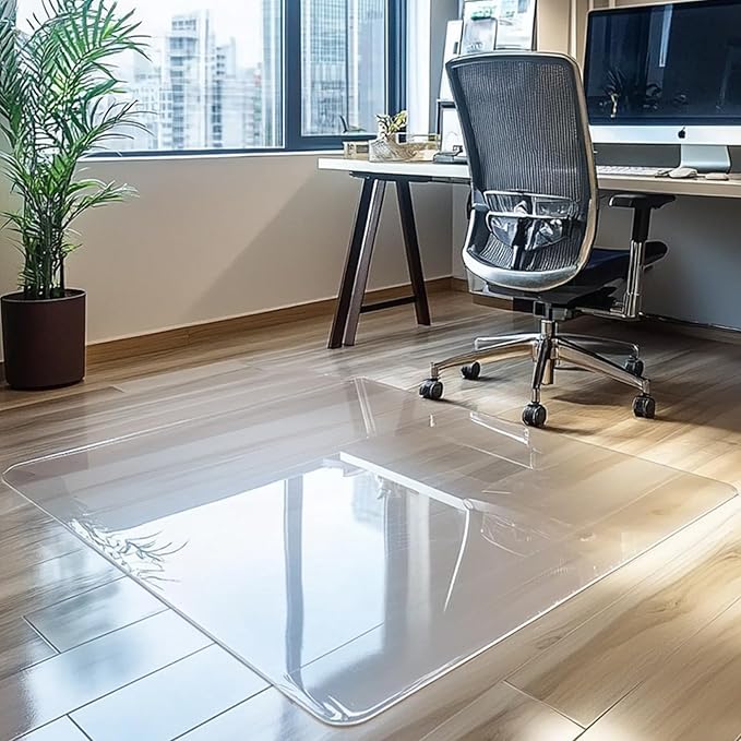 Chair Mat for Hardwood Floor, 1/5" Thick 48x36 inches Floor Mat Protector for Office Chair, Clear Thicken Pattern Rectangle Floors Protector