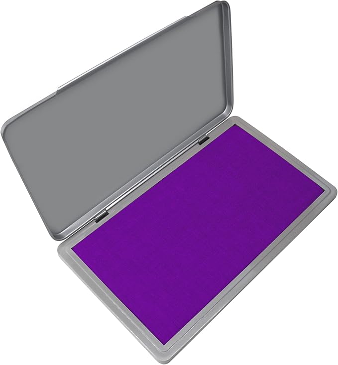 Metal Case Stamp Pad Large Size, Purple Color - Size: 3" x 6" - Choose from 15 Ink Colors