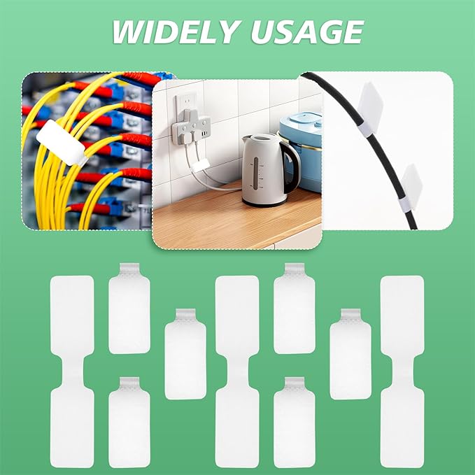 50 Pcs Cable Labels Nylon Writable Cord Tags Reusable Cable Cord Wire Labels for Electronics Office Computers Management and Identification