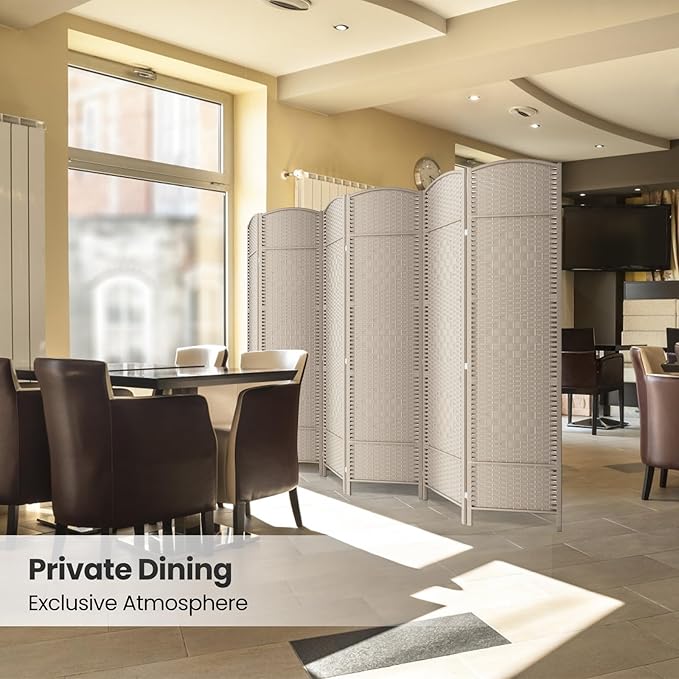 Cocosica 6 Panel Room Divider,6Ft Folding Privacy Screen,Tall - Extra Wide Foldable Panel Partition Wall Divider with Diamond Double-Weaved Hand-Woven Design Room Screen Divider