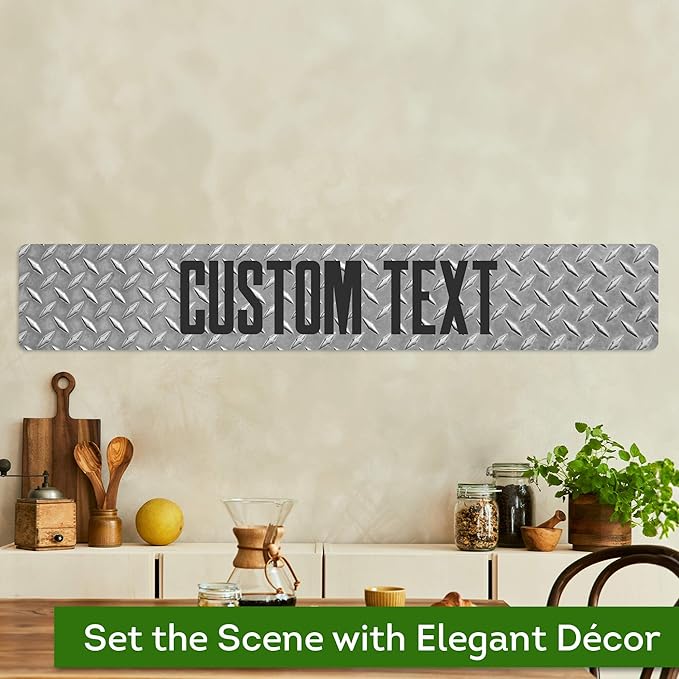 Custom Sign, Custom Street Sign, 11 Font Colors, 13 Font Styles, 4 Hole Options, 22 Sizes, 6x36 Inches, Rust Free DiBound, Fade Resistant, Made in USA by My Sign Center (Diamond Metal)