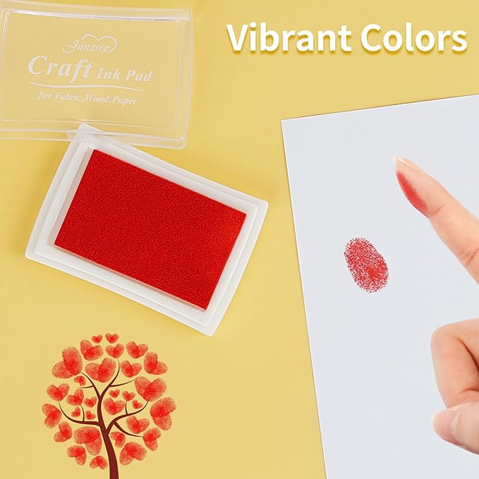 NIUBIER 15 Colors Craft Ink Pads, Washable Finger Stamp Pad for Kids Finger Painting, DIY Crafting, Paper, Wood Fabric, Rubber Stamps, Scrapbook Supplies