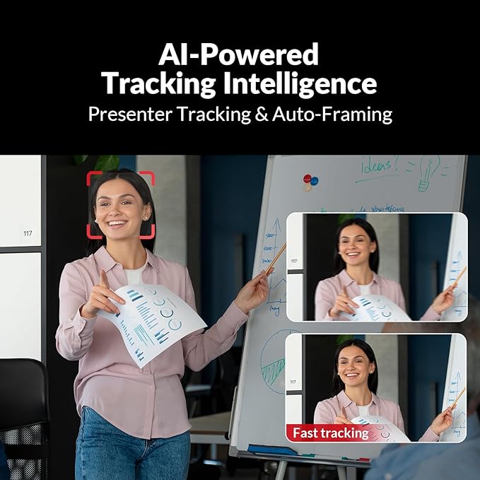 AV Access 4K Conference Room Camera, Dual Lens Cam(4K AI Tracking Cam and 1080P Panoramic Cam),3X Optical/5X Digital Zoom, 120° FOV, Auto Framing, Individuals Gallery, Works with Meet,Teams,Zoom