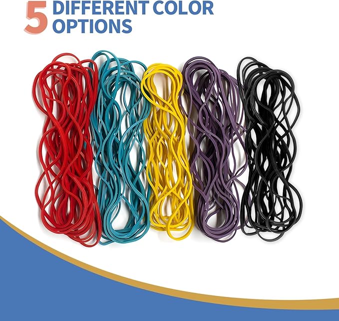 100Pack Trash Can Rubber Bands,5 Colors Large Rubber Bands,Heavy Duty,Reusable Elastic Bands for 13-30 Gallon Bins for Office Supplies File Folders Box Books,Bundle Rugs, BBQ Covers