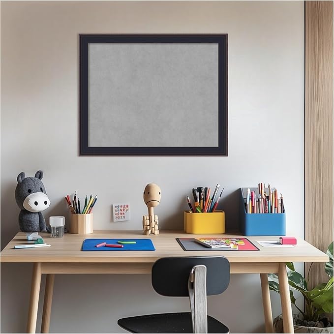 Amanti Art Black Framed Magnetic Board 19x23 Small Vision Board for use with Magnets, 100% Metal Sheet to Display Items as Office Decor or for Home Organization in mudroom, Kitchen or Kids Room