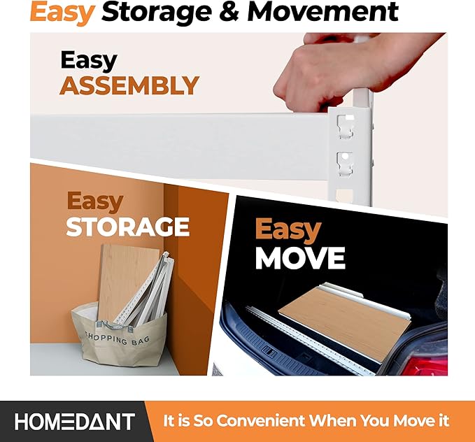 HOMEDANT 5 Tier Storage Shelves Adjustable Laminated Boltless Garage Metal Shelving Unit Heavy Duty Utility Rack Shelf Warehouse Pantry Closet Kitchen (2, (M) 35.9" W, White)