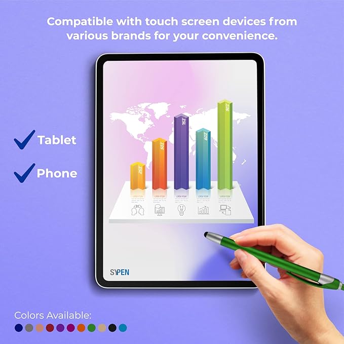 Personalized With your Custom Logo or Text Pens-Pack of 300- for Marketing, Parties, and Events, 2 in 1 Capacitive Stylus & Ballpoint Pen Compatible With Touchscreen Devices, Black Ink, Black Pens