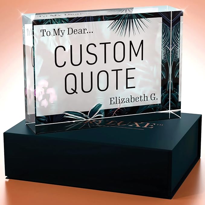 Custom Acrylic Sign Personalized, Custom Desk Name Plate, 18 Styles, (5"x7"), With Gift Box, USA Made by Acryluxe. (Bouquet)