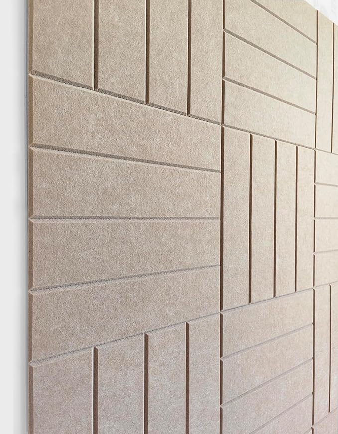 DECORITA Felt Bulletin Board Tiles | Modern Cork Board Alternative | Large Cork Boards for Walls | Aesthetic Felt Wall Panels for Office & Home Decor | Pinboard & Photo Board (12-Pack) | Camel