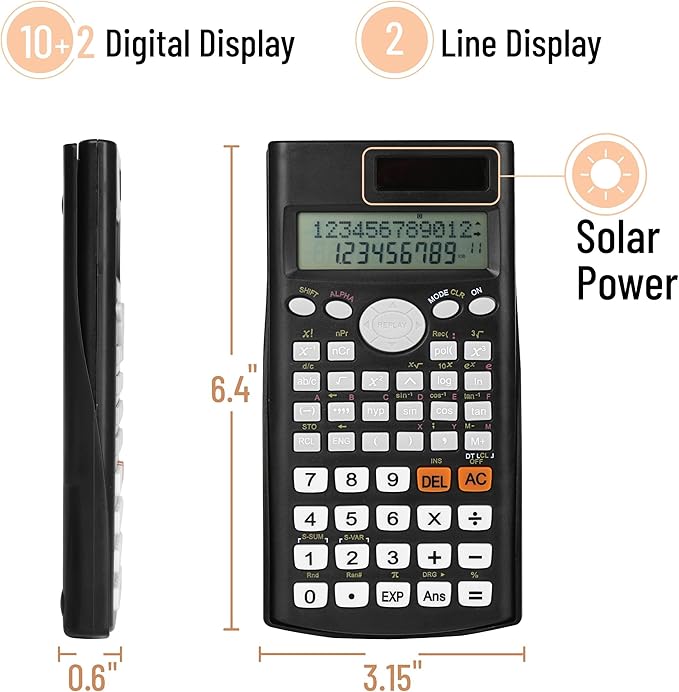 Mr. Pen- Scientific Calculators, 24 pcs, 2 Line Calculator for School, Fraction Calculator Scientific Calculator, Bulk, for School, High School, Collage, Office