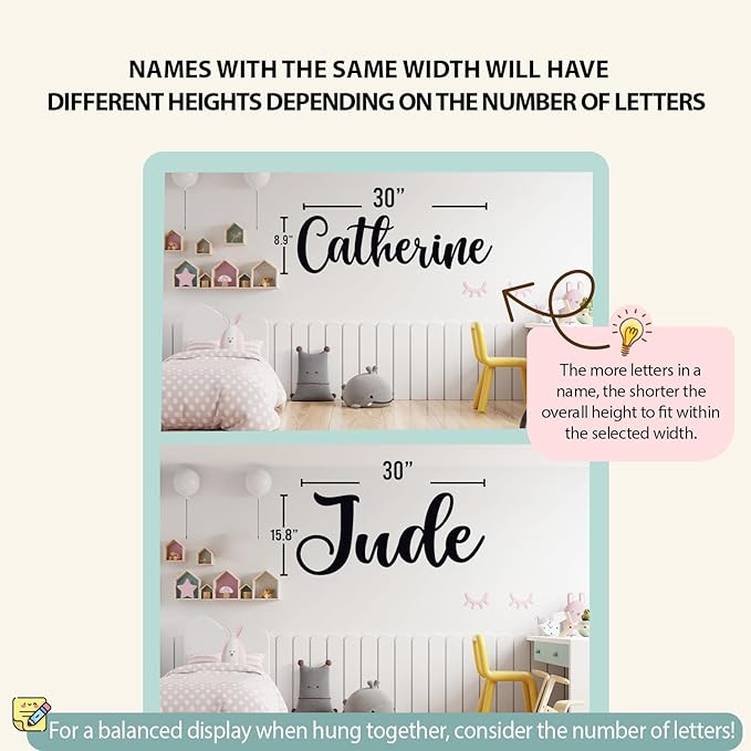 Personalized Name Sign for Nursery - Custom Wooden Name Signs for Kids Room, Personalized Nursery Name Sign - Perfect Kids Room Decor, Wall Name Decoration & Wedding signs, Family Name Signs