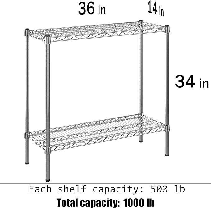 Regal Altair 14" Deep x 36" Wide x 34" Height Wire Shelving Kit | 2-Tier | NSF Commercial Storage Rack Unit